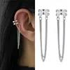 Ear Cuff Ear Cuff 1-5 pieces/batch of cat/leaf geometric ear clips suitable for women and men chain tassel pendants unperforated ear clips Cartilage ear clips Y240326