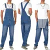 vintage Men's Denim Bib Overalls Oversized Wide Leg Baggy Adjustable Strap Jumpsuit Pockets Harajuku Streetwear Cargo Jeans Male z552#