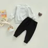 Комплекты одежды Miolasay, одежда для маленьких мальчиков, толстовка с длинными рукавами и буквенным принтом, топ, штаны на завязках, комплект на осень-зиму