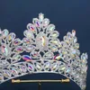 Copricapo di nozze a colori multipli barocchi intarsiati con sposa con corona di gioielli per capelli a corona 240311