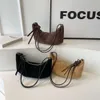 Дизайнерские роскошные модные сумки-тоут с имитацией оленьей кожи, бархатные сумки для подмышек, палочка с клецками, Instagram, простая и модная женская сумка на одно плечо