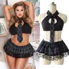 Jupe sexy Ensemble sexy 5XL lingerie sexy étudiante écossaise écolière uniforme de jeu de rôle lingerie florale sexy robe de sexe chaud XXXL XXL 24326