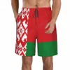 summer Men's Belarus Flag Beach Pants Shorts Surfing M-2XL Polyester Swimwear Running g3sn#