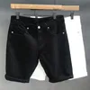 Été pour hommes lâches droits denim blanc noir décontracté de genou jean short r4qz #