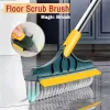 Brushes Cleaning Scrub Brush Rotating Plastic Long Handle Scrubber Stiff Bristles Tile Cleaning Crevice Dead Corner Bathroom Garage Tool