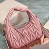 Mui Mui Bags Designer Bag Сумка роскошная пляжная сумка для женщин Формальная вечерняя сумка сплошная плиссированная алмазная решетка бродяга пакеты сцепление мешко