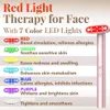 Bacchetta per terapia della luce rossa 7in1 per occhi, viso e collo Dispositivo per terapia della luce LED per il viso con strumento ricaricabile per la cura della pelle Strumento di bellezza per massaggio facciale