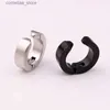 Ear Cuff Ear Cuff Korean fashion titanium steel earless perforated ear clip earrings for men wholesale fashion punk black magnet earrings Y240326