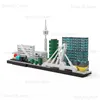 Blocks Famous Structure Skyline Architecture Building Block Kit Rotterdam Skyline Back To the Future Fairy Tale World Toys T240325