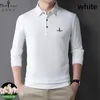 Brodé BIEM.L.FDLKK hommes à manches longues Polo marque T-shirt gaufre affaires chemise décontractée haut de gamme vêtements pour hommes 240320