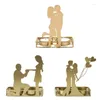 キャンドルホルダーホルダーティーライトスタンドカップルの妻の夫のためのロマンチックな装飾金属キャンドルスティックギフト