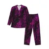 purple Galaxy Sleepwear Autumn Space Print Casual Loose Oversized Pajamas Set Men Lg-Sleeve Comfortable Room Custom Nightwear D4qR#