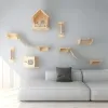 Zarysowniki montowane na ścianie półki wspinaczkowe drewniana platforma skakania i drapanie po hamaku śpiący meble dla zwierząt dla kotka