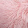 Valentines Day Set of 2 Pink Fluffy Pillow Covers New Luxury Series Merino Style Blush Faux Fur Decorative Throw Pillow Covers Square