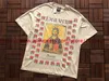 Erkek Tişörtler Saint Michael T-Shirt Erkekler Kadın Unisex Gül Vintage Sanskrit Sıkıntılı Baskı Büyük Boy Yuvarlak Boyun Tişört TS T240325