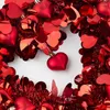 Fleurs décoratives Couronne du coeur en forme de guiron brillant Rouge pour la Saint-Valentin pour la porte d'entrée Proposition de mariage Party anniversaire décor mural