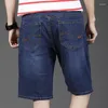 Shorts masculinos de verão jeans de jeans reto de jeans de verão