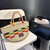 حقيبة حقيبة مصممة شاطئية صيف ملونة منسوج العطلات حقيبة التسوق حقيبة Mommy Bag Bag Bag Bag Bag Bags Straw Totes