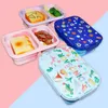 Rectangular Silicone Folding Lunch Box Refrigerator Preservation Student Outdoor Picnic Bento 240312