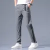 Gratis fartyg 2023 herrar Summer New Straight Leg Casual Pants Mid Rise Zipper Split Thin Fi C7pm#