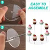 Decorative Plates Clear Display Risers Cupcake Stand Acrylic For Figures Cosmetics Countertop Desktop Decoration Organizer