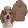 Animaux chiens Jack Russell Terrier heureux 3D sweats à capuche imprimés unisexe pulls drôle chien à capuche décontracté survêtement de rue f8b9 #