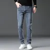 2024 Spring New Style Hommes Style coréen Bleu Gris Slim Fit Stretch Jeans Élégant Cott Simple Denim Skinny Pantalon Q5Tz #