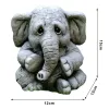 Sculptures Éléphant Statue Animal Résine Figurines Art Mignon Extérieur Jardin Ornement Sculpture Décor À La Maison Jardin Décoration Extérieure FU