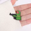 Frog And A Gun Enamel Pins Custom Design Brooches Lapel Badges Cartoon Cute Animal Jewelry Gift for Friends