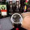 Klockor för män Automatisk Excalibur Luxury Watch Chain Movement Case 46 mm gummiband med dubbla flygande hjul perforerad teknik för att uppnå KKZS