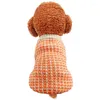 Dog Apparel Winter Year's Woolen Luxury Pet Clothes Orange Plaid Shirt Hoodie Puppy Christmas Warm Sweater For Chihuahua Dachshund