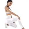 Yoga Outfit Sexy Fitness Soutien-gorge Blanc Sport Top Sportswear Pour Femmes Gym Dos Dos Croisé Rassembler Respirant Course