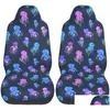 Car Seat Covers Ers Er Blue Pink Jellyfishes S Vehicle Front Fit Protector 2 Pcs Drop Delivery Automobiles Motorcycles Interior Access Ot7Tv