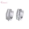 Hoop kolczyki Multi -Wayrling 925 Sterling Silver Clear Cf dla kobiet Wesder Wedding Fashion Jewelry Materials