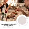 Copos descartáveis canudos 100 peças tampa de copo de papel expresso tampa para beber tampas de óculos tampas brancas feitas para viagem