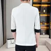 Abiti da uomo Estate Casual Slim Gentleman Business Matrimonio Moda Tendenza Bel colore abbinato Blazer Stampa manica Abito piccolo