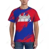 Nom personnalisé numéro Cambodge drapeau couleur hommes serré sport T-shirt femmes t-shirts pour les Fans de Football o710 #