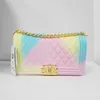 30% OFF Designer bag 2024 Handbags womens fashion Lingge single shoulder chain colorful diagonal jelly