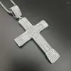 Colares Pingente Cheio Strass Bling Iced Out Cross Pingentes Cor de Ouro 316L Aço Inoxidável Hip Hop Rock Jóias Com 24 "Cadeia