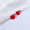 Backs Kolczyki biżuteria czerwona miłość klipsy do uszu w kształcie serca bez przebitych hurtowych