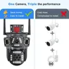 QX124 Q17-3 HD Wifi PTZ Smart Camera Outdoor Dual Lens 3 Screen Views IP Camera CCTV Audio Video Surveillance P2P IP66 Waterproof