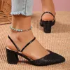 Gold Silver Bling High Heel Pumps Women Fashion Back Strap Slipon Party Shoes Woman Pointed Toe Slingbacks Thickheeled 240321