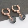 Dangle Earrings Luxury Quality Jewelry Gift 12mm Round Drop Women Natural Zircon Unusual Wedding Fashion