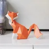 Sculptures Mode nordique Fox Sculpture moderne Foxhound Statue décor à la maison créatif géométrique résine Miniature Figurines livraison gratuite