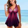 Costume da bagno da donna Costume da bagno da spiaggia da donna Tankini Costume da bagno monokini costume da bagno in due pezzi grande costume da bagno estivo da spiaggia con stampa Tankini 24326