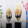 Miniaturas Hojas de velas de hierro de hoja retro Candelabra Candelabra Centro de mesa de planta de metal Decoración del hogar