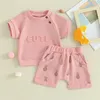 Kledingsets Baby Baby Jongen Meisje 2 Stuks Leuke Trainingspakken Zomer Shorts Set Brief Patroon Korte Mouw T-shirt Ananas Kleding