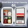 Холодильники Морозильные камеры 6-литровый мини-холодильник и обогреватель, портативный компактный персональный холодильник, 100% экологически чистый автомобильный холодильник без фреона Q240326