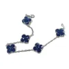 Merk BEHOM Hot Selling Accessoire Van 925 Silver Blue Peter Stone Bracelet Populaire klaver
