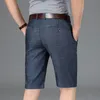 summer Male Brand Knee Length Pants Men Black Elasticity Denim Shorts Classic Busin Casual Stretch Straight Jeans i07z#